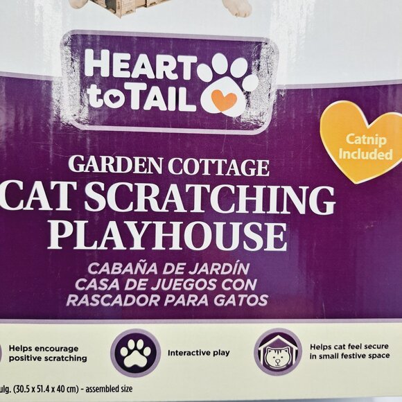 Cottagecore Farmhouse Cat or Small Pet House with Cardboard Scratching Boards - Picture 3 of 6